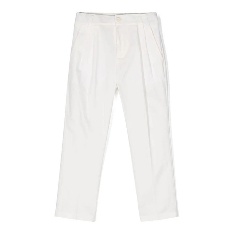 Białe spodnie z bawełny stretch Paolo Pecora