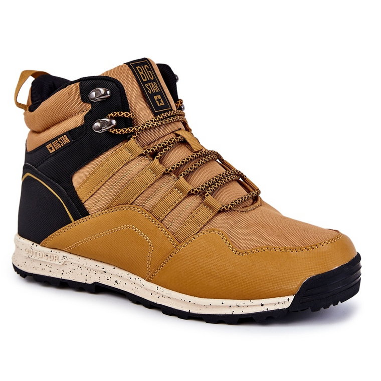 BIG STAR SHOES Damskie Wysokie Buty Trekkingowe Big Star KK274609 Camel beżowy czarne żółte