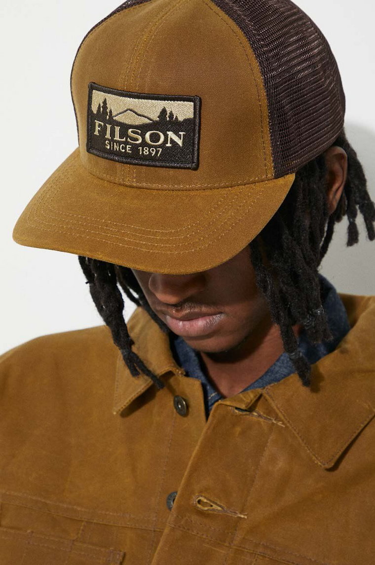 Filson czapka z daszkiem Logger Mesh Cap kolor brązowy z aplikacją FMACC0044