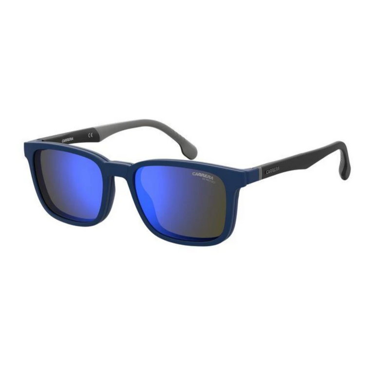 Niebieskie okulary przeciwsłoneczne z szarym odcieniem Carrera