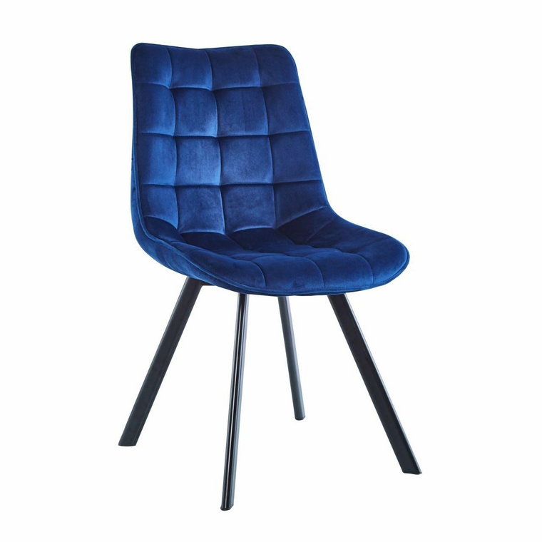 Krzesło Moly velvet niebieskie czarne