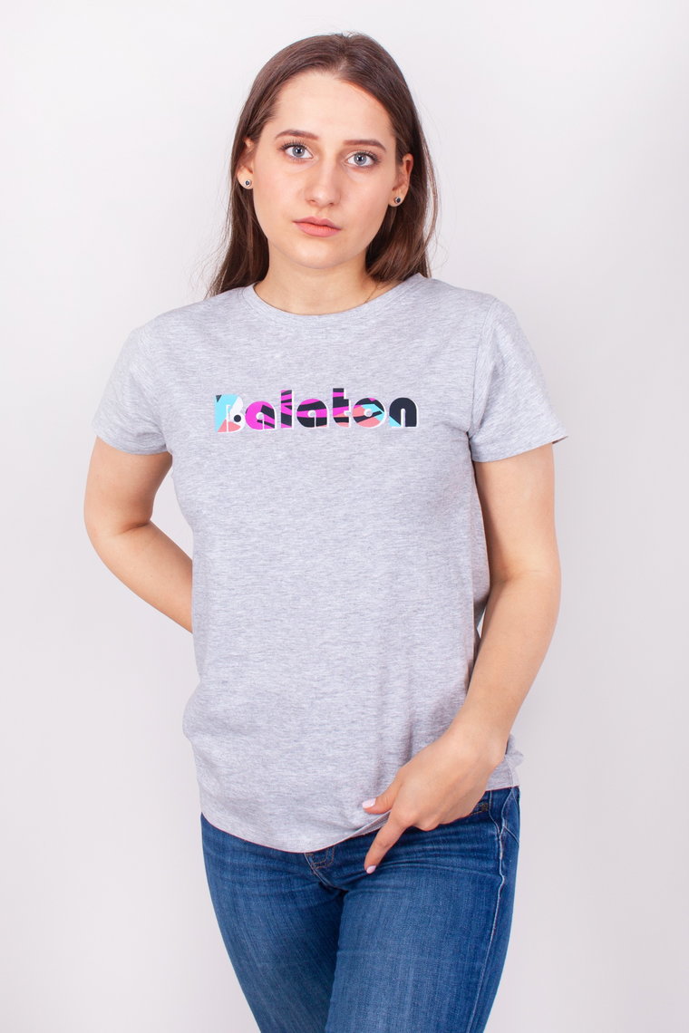 Koszulka damska t-shirt bawełniana Balaton szara L