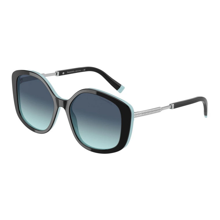 Czarno-Niebieskie Okulary Przeciwsłoneczne Tiffany