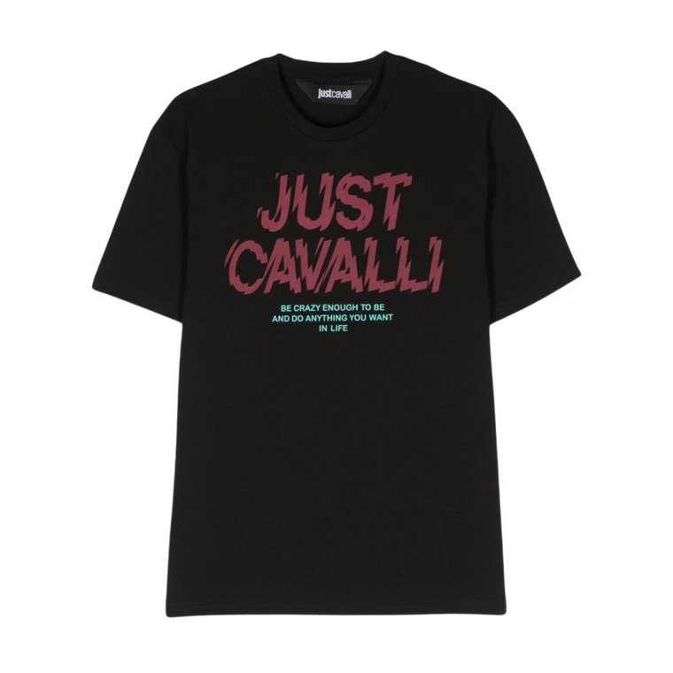 Czarne T-shirty i Pola dla mężczyzn Just Cavalli