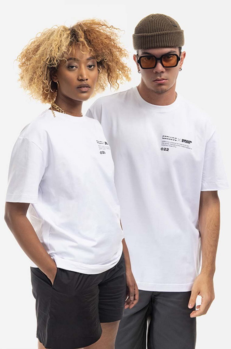 SneakerStudio t-shirt bawełniany x Czeluść kolor biały z nadrukiem SsxCZ.SS22.TSH002-BIALY
