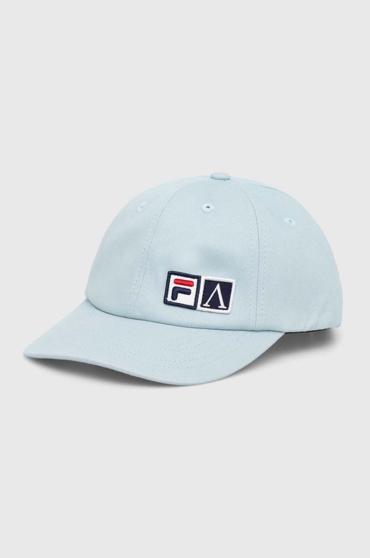 Fila czapka z daszkiem bawełniana Fila x Aries Cap kolor niebieski z aplikacją 42PS24HA010122272307