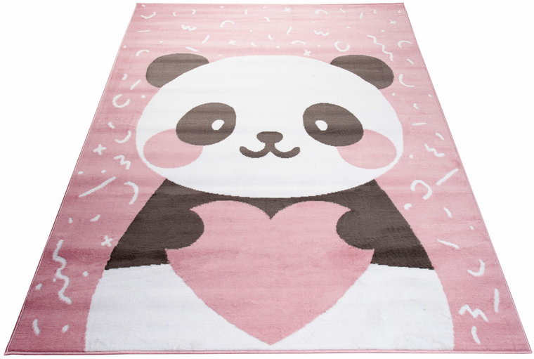 Różowy dywan z pandą do pokoju dziecięcego - Jomi 4X