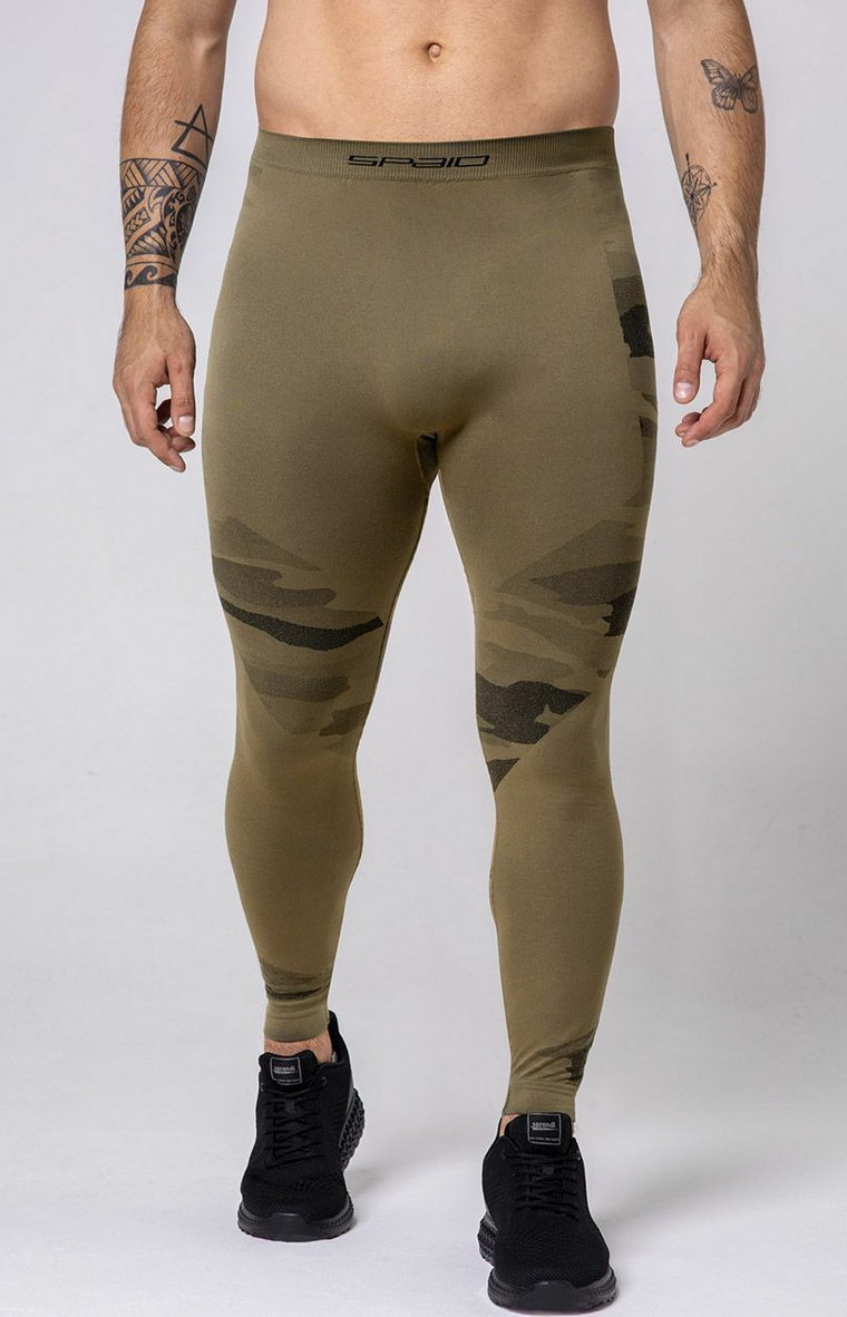 SPAIO TACTICAL legginsy męskie, Kolor zielony, Rozmiar L, Spaio