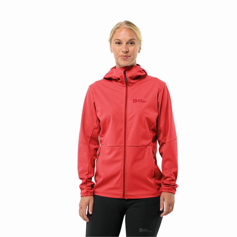 Damska kurtka softshellowa Jack Wolfskin FELDBERG HOODY W vibrant red - XS