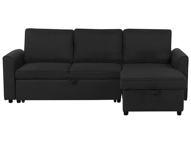 Sofa tapicerowana lewostronna BELIANI Nesna, czarna