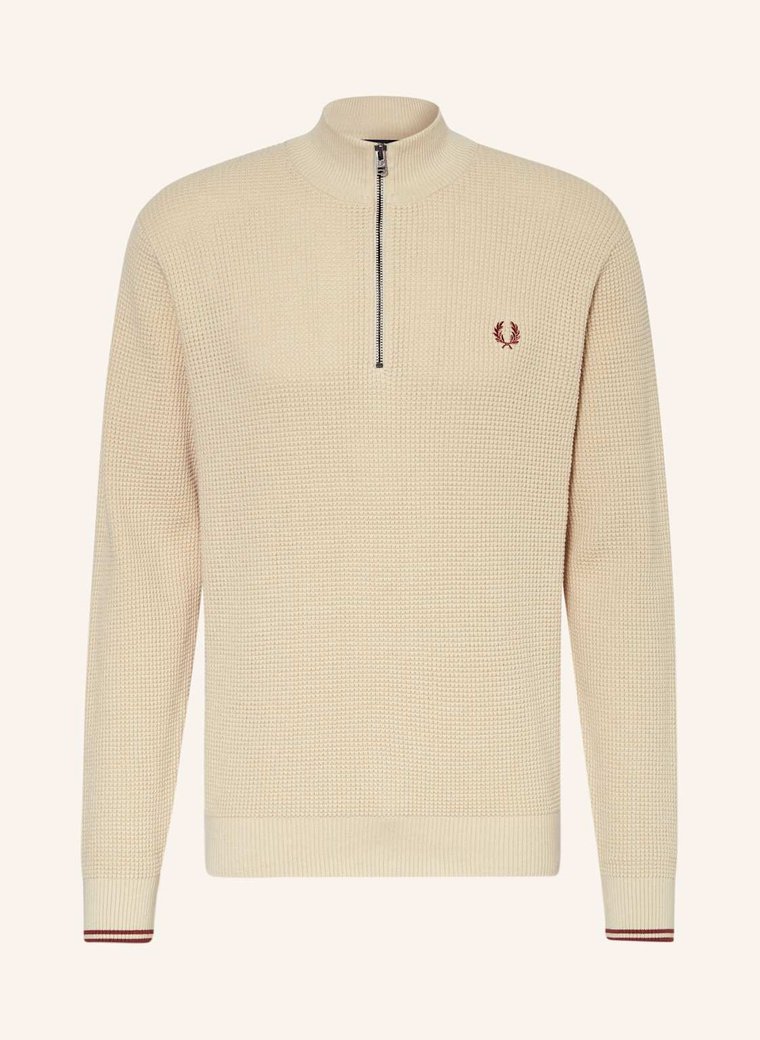 Fred Perry Sweter Typu Troyer beige