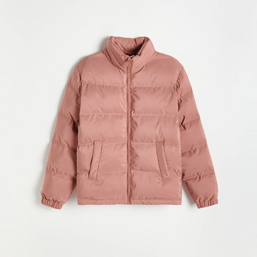 Reserved - Pikowana kurtka ze stójką - Różowy
