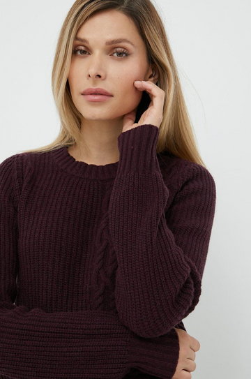 Trussardi sweter wełniany damski kolor fioletowy lekki