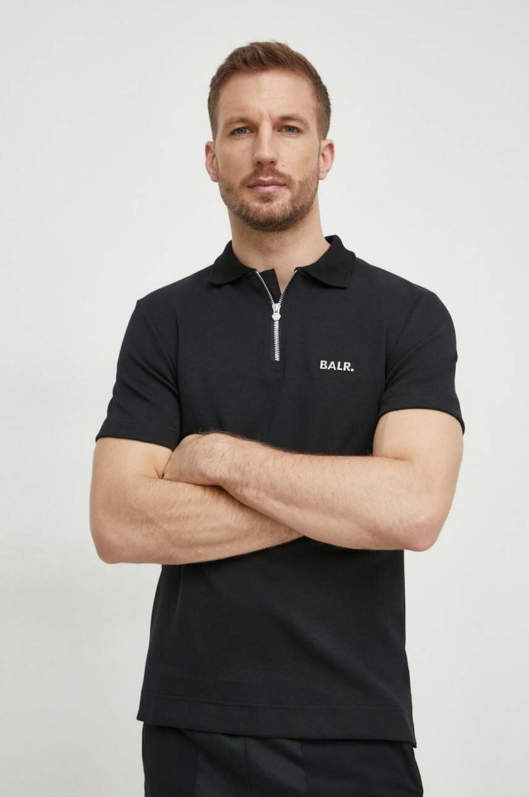 BALR. polo Q-Series męski kolor czarny z aplikacją B1122 1033