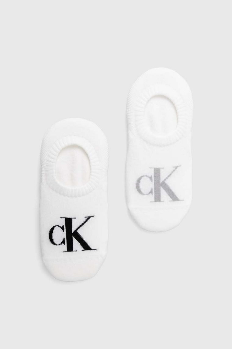 Calvin Klein Jeans skarpetki 2-pack damskie kolor biały 701226668