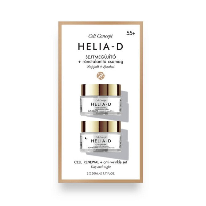 Helia-D Cell Concept Cell Renewal + Anti-Wrinkle 55+ zestaw przeciwzmarszczkowy krem na dzień + przeciwzmarszczkowy krem na noc 250ml