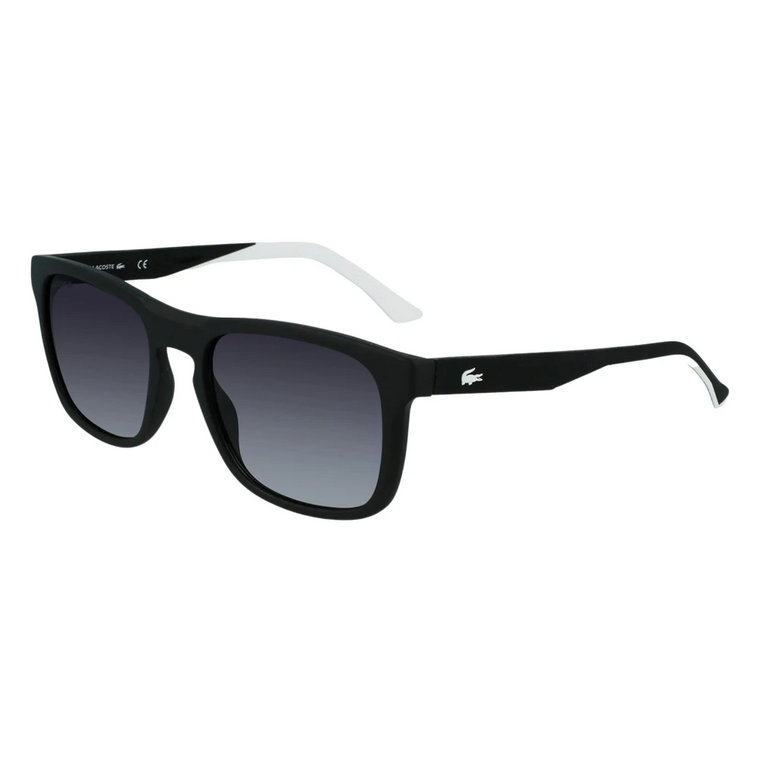 Minimalistyczne Czarne i Białe Okulary Przeciwsłoneczne Lacoste