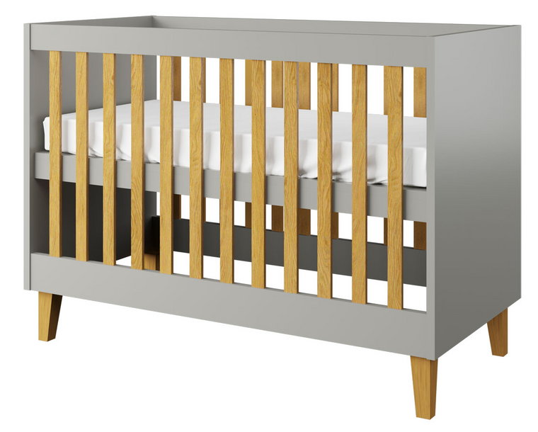 Szare łóżeczko niemowlęce - Maurycy 6X
