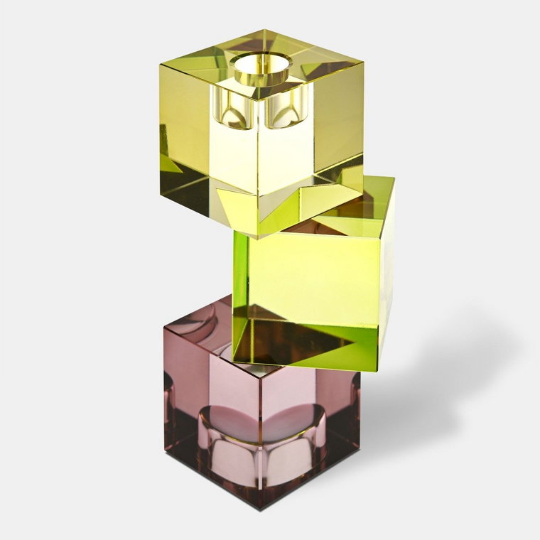 Świecznik Crystal Cubes 10x8x18 cm