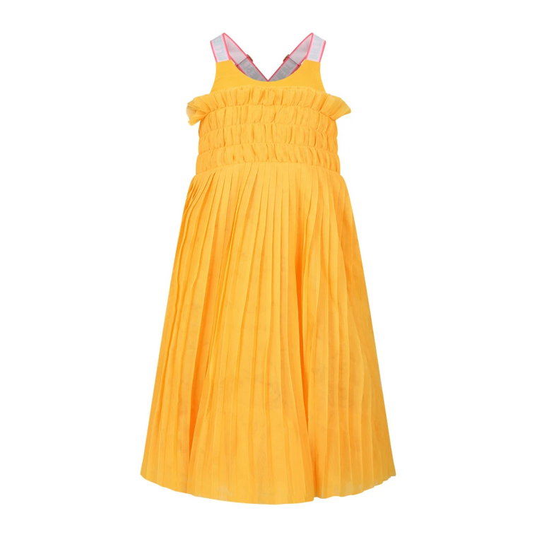 Elegancka Pomarańczowa Sukienka z Falbanami Billieblush