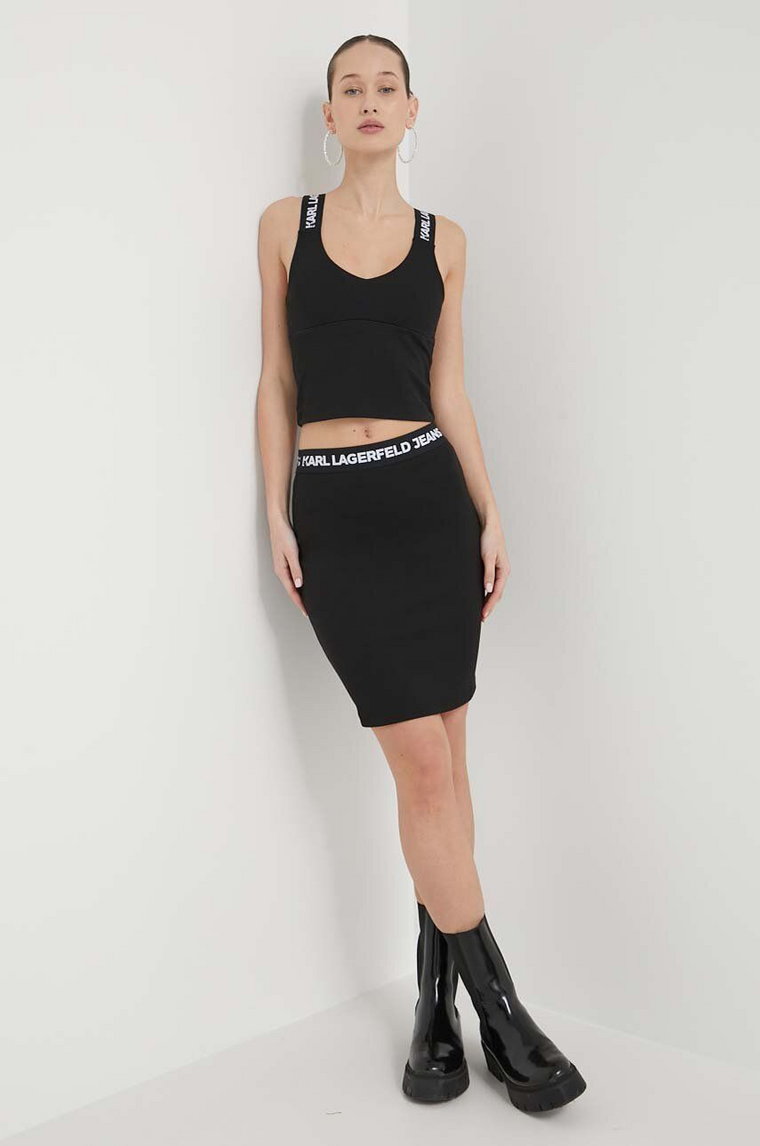 Karl Lagerfeld Jeans spódnica kolor czarny mini ołówkowa