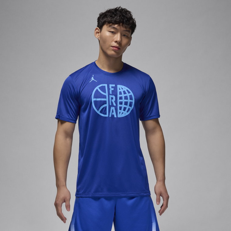 Męski T-shirt do koszykówki Nike Francja Practice - Niebieski