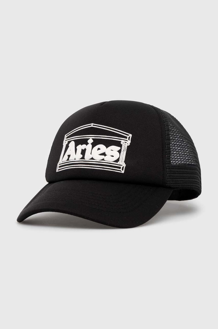 Aries czapka z daszkiem Temple Trucker Cap kolor czarny z aplikacją SUAR90003