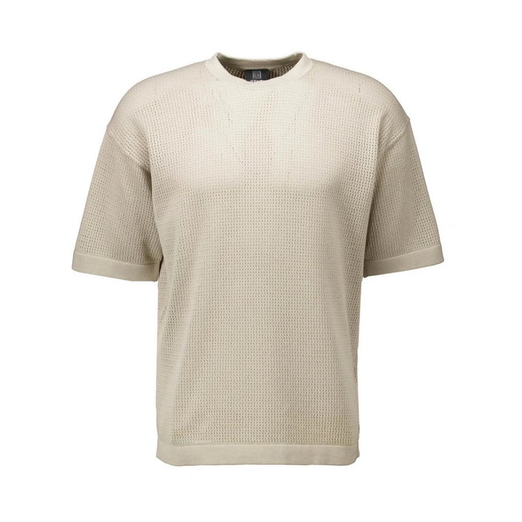 Brązowy T-shirt z Otwartą Strukturą Mężczyźni Genti