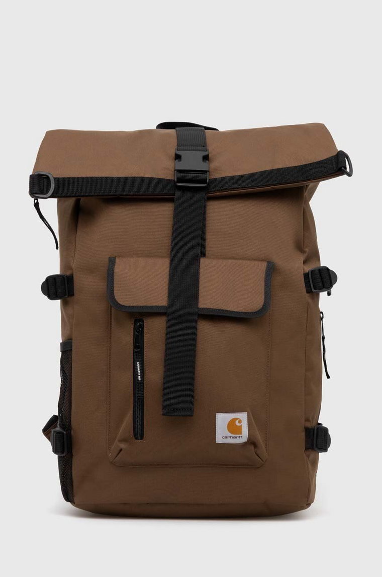 Carhartt WIP plecak Philis Backpack kolor brązowy duży gładki I031575.1ZDXX