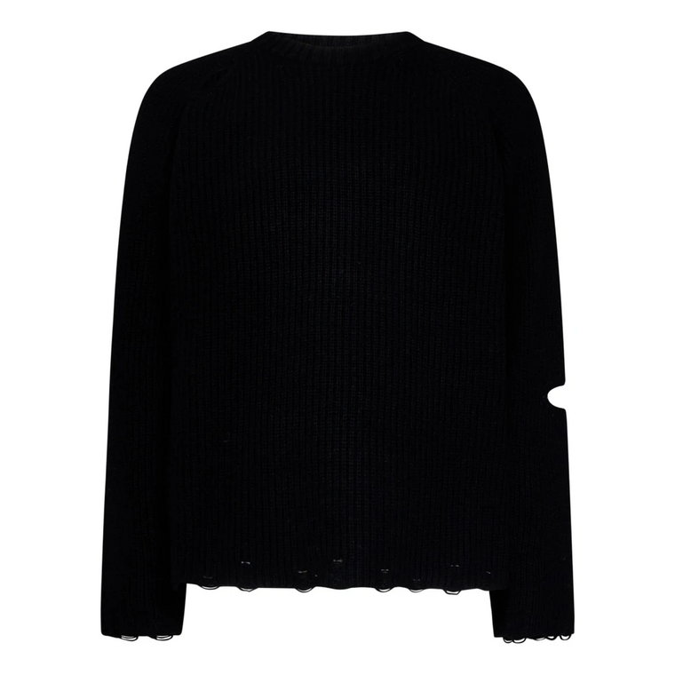 Czarny rozciągnięty sweter z okrągłym dekoltem A Paper Kid