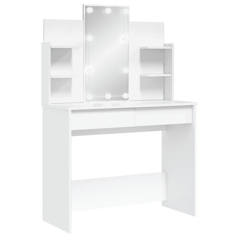 Toaletka z lustrem LED biała 96x40x142 cm