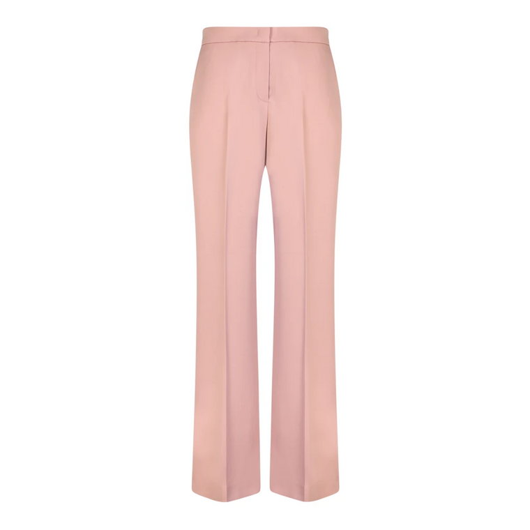 Eleganckie różowe spodnie z rozszerzanymi nogawkami Pinko