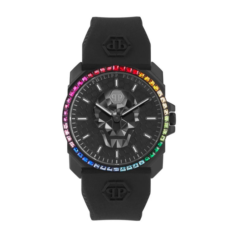 Czarny stalowy zegarek kwarcowy dla mężczyzn Philipp Plein