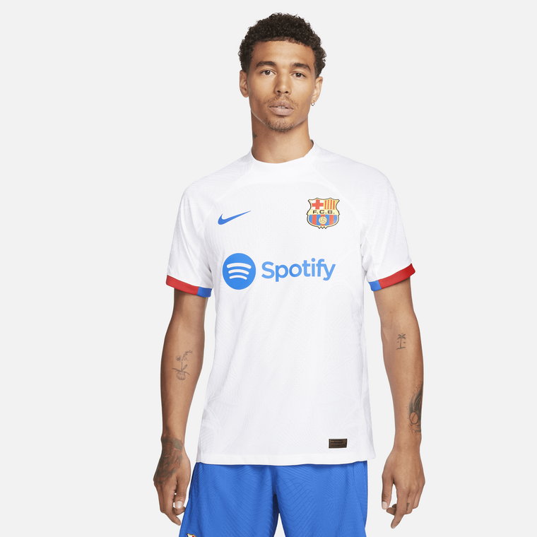 Męska koszulka piłkarska Nike Dri-FIT ADV FC Barcelona Match 2023/24 (wersja wyjazdowa) - Biel