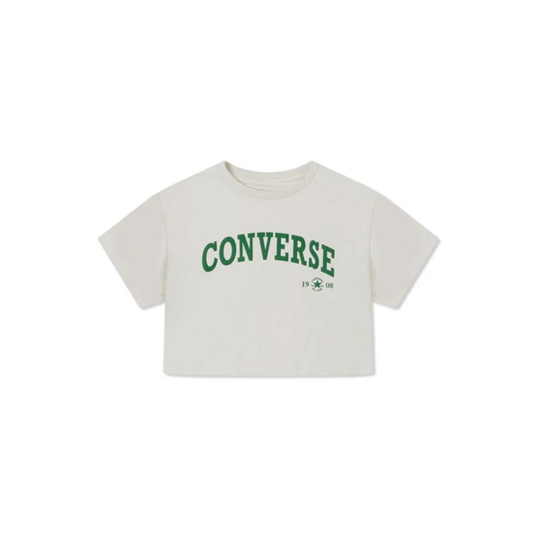 Czarna Koszulka z Logo Crop Converse