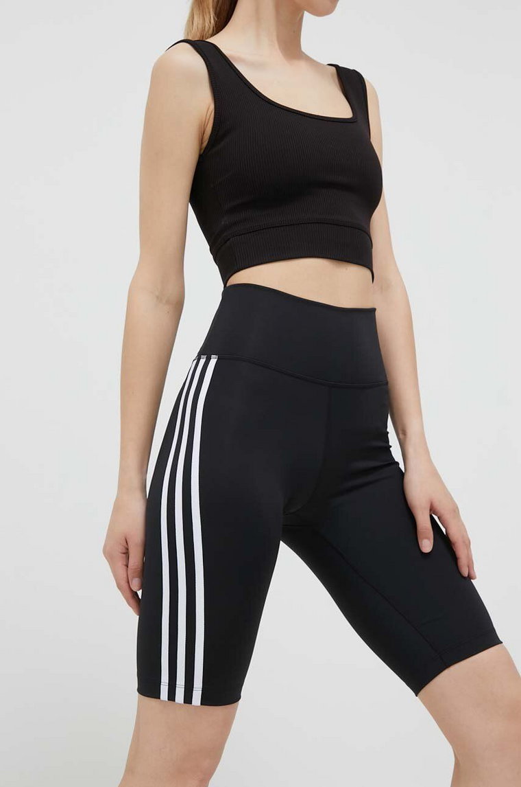 adidas Originals szorty Adicolor Classics High-Waisted Short Tights damskie kolor czarny z aplikacją high waist IB7414