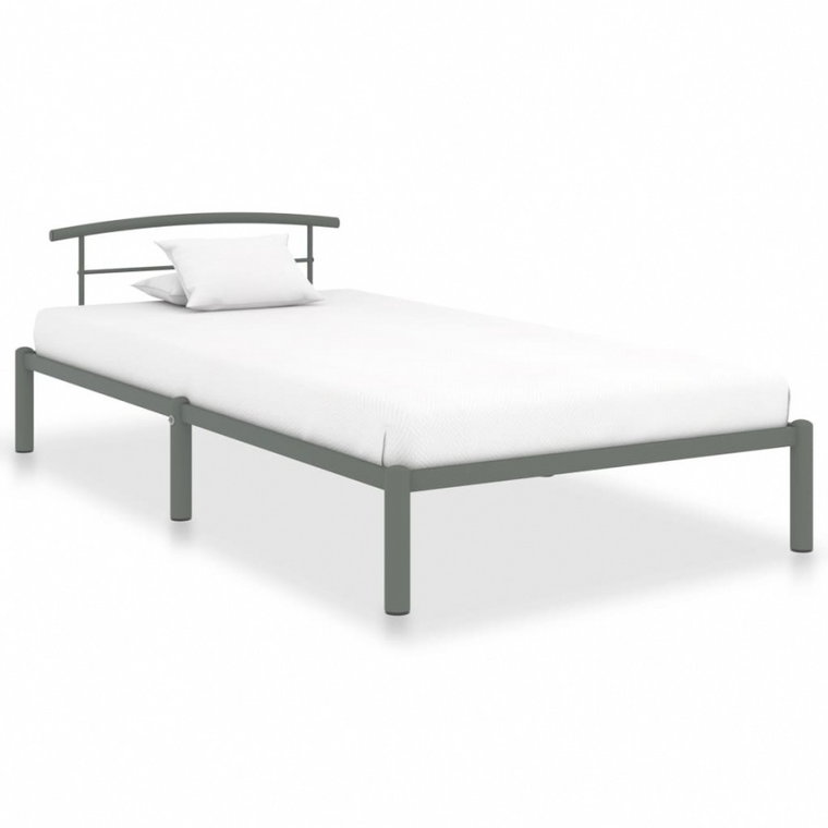 Rama łóżka, szara, metalowa, 100 x 200 cm kod: V-284663