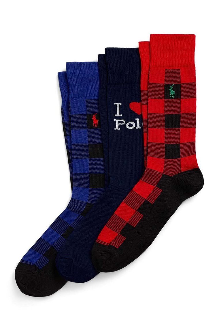 Polo Ralph Lauren skarpetki 3-pack męskie kolor szary 449958863