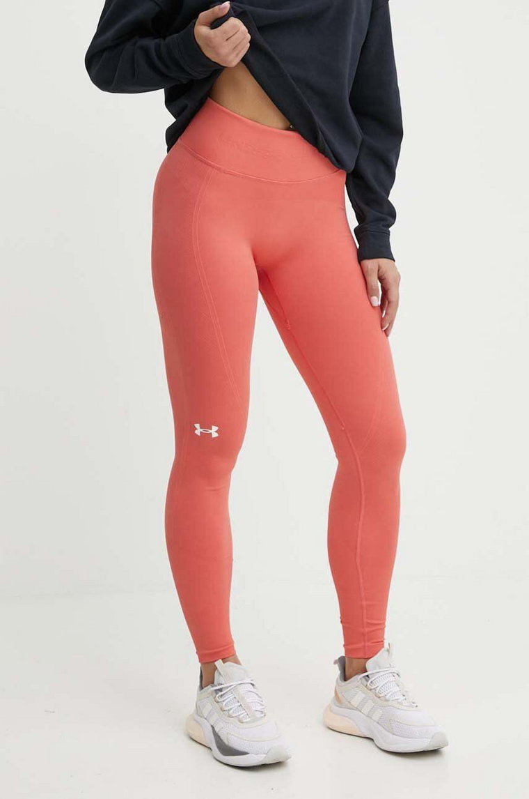 Under Armour legginsy treningowe Train kolor pomarańczowy gładkie