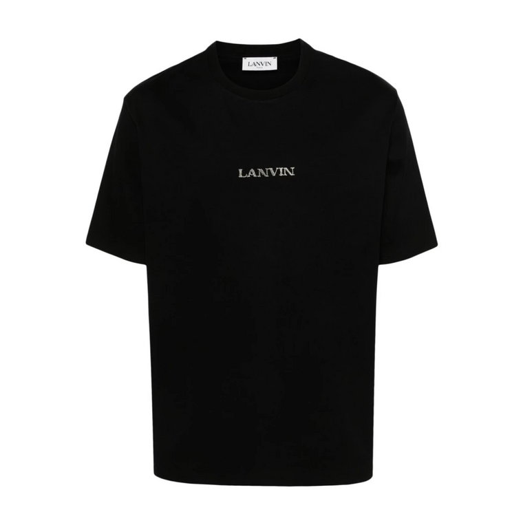 Czarna Koszulka z Logo i Długimi Rękawami Lanvin