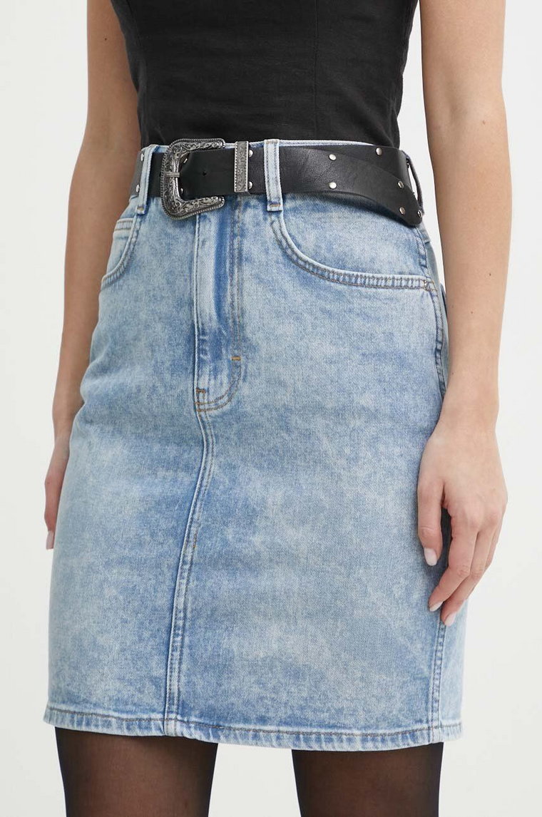 Moschino Jeans spódnica jeansowa kolor niebieski mini prosta