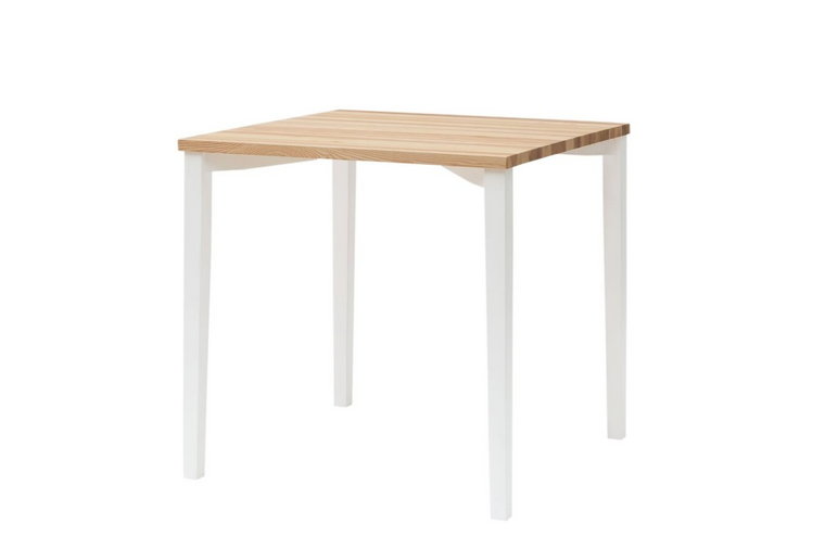 Stół Jesionowy TRIVENTI 80x80cm - Białe Kwadratowe Nogi