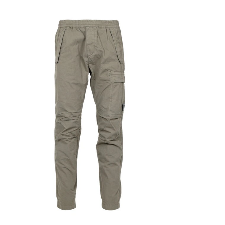 Zielone Spodnie Slim-Fit z Kieszenią Cargo C.p. Company
