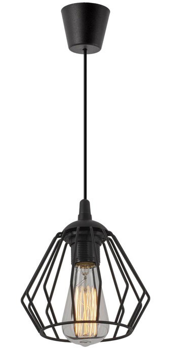 Czarna loftowa pojedyncza lampa wisząca - EXX91-Dema
