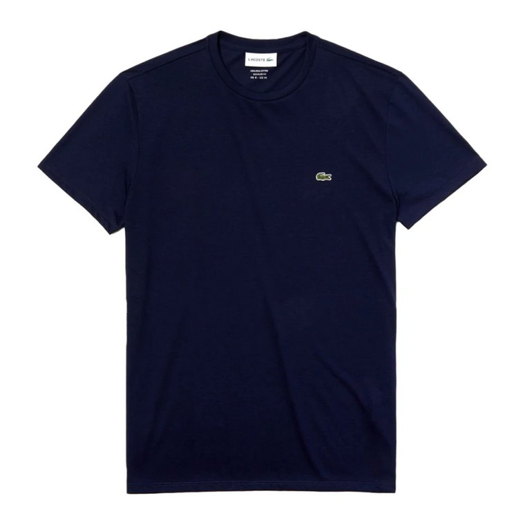 Niebieski T-shirt z logo Lacoste