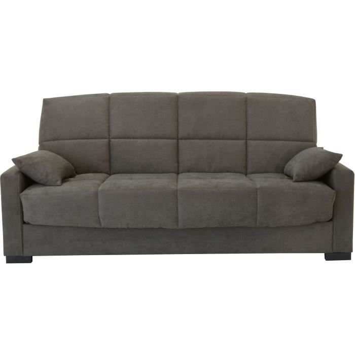 Sofa rozkładana 3-osobowa - Taupe - materac 17 cm - dł. 223 x gł. 96 x wys. 103 cm - MEGAN