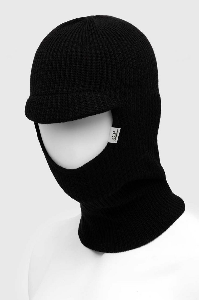 C.P. Company kominiarka wełniana Ski Mask kolor czarny 15CMAC269A005509A