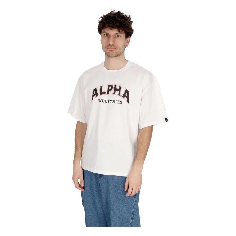 Biała College Tee Krótki Rękaw T-shirt Alpha Industries