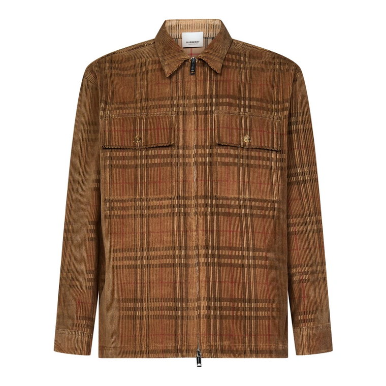 Beige Check Overshirt Aw23 Burberry