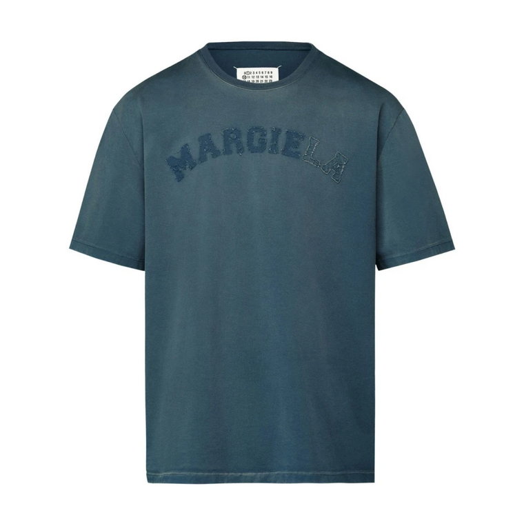 Teal Blue Logo Patch T-Shirt Maison Margiela
